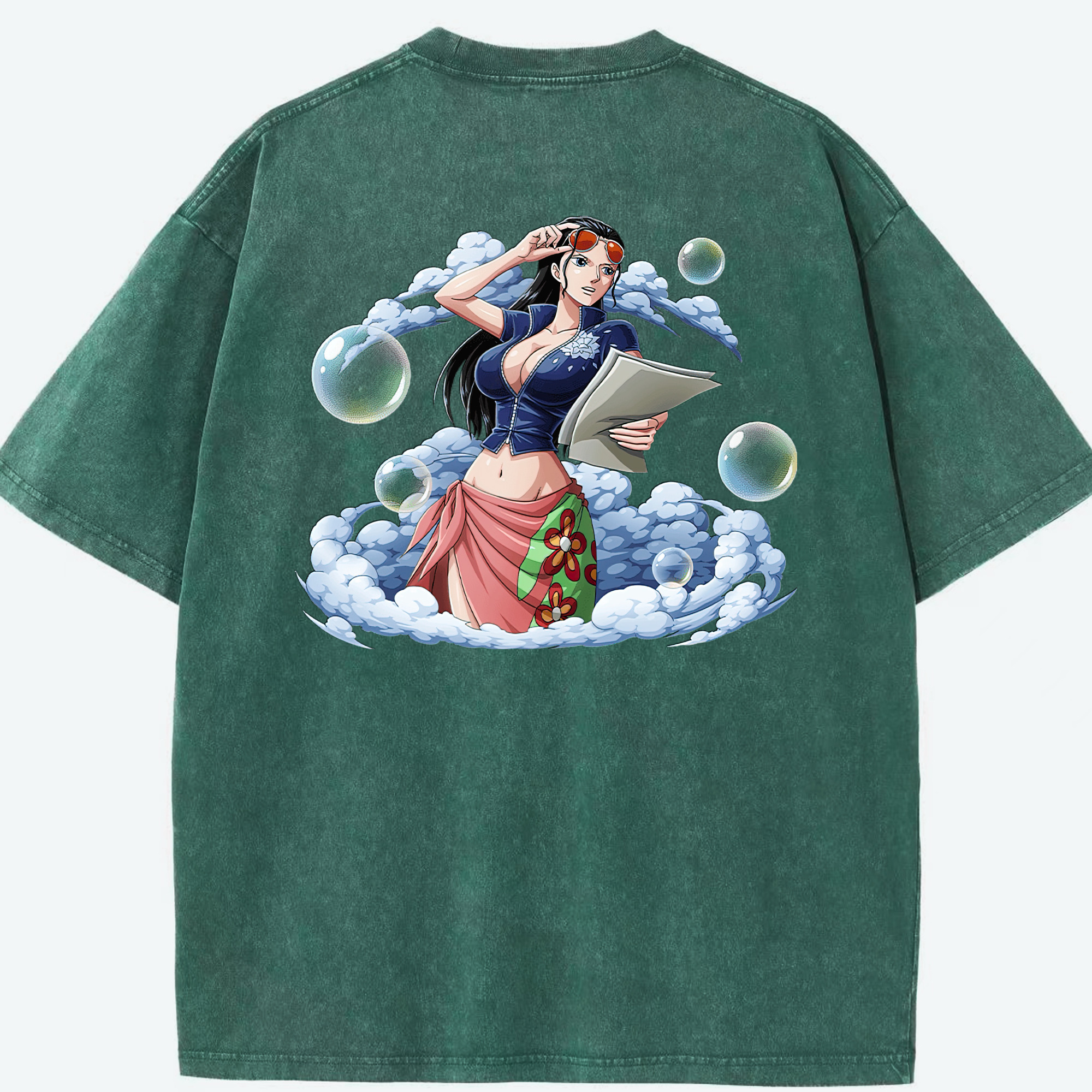 ワンピース ニコ・ロビン ONE PIECE Nico Robin 綿100% ヴィンテージ風 半袖Tシャツ（背面プリント）